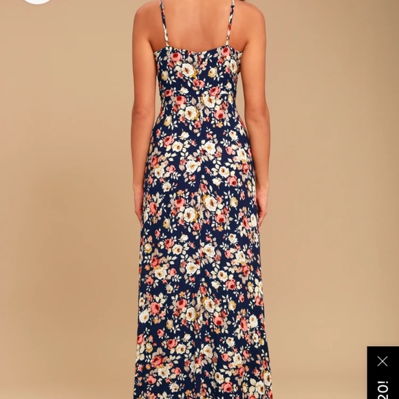 Lulus XL Everlasting Bliss Flowy Blue Floral Print Maxi Dress Long Party Date - Picture 2 of 9